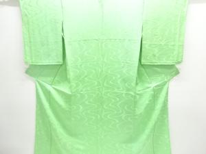 変わり流水模様織出し単衣色無地着物